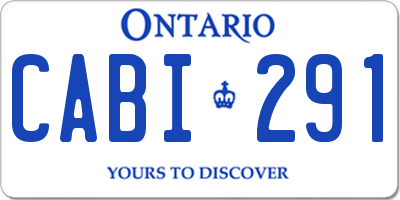 ON license plate CABI291