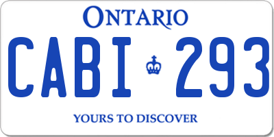 ON license plate CABI293