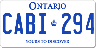 ON license plate CABI294