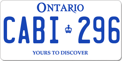 ON license plate CABI296