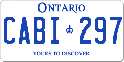 ON license plate CABI297