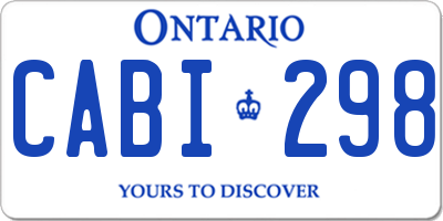 ON license plate CABI298