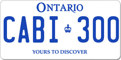 ON license plate CABI300