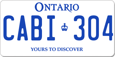 ON license plate CABI304