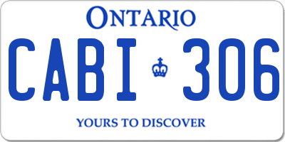 ON license plate CABI306