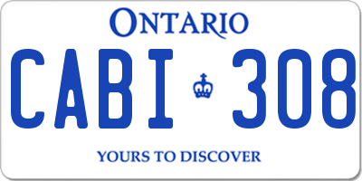 ON license plate CABI308