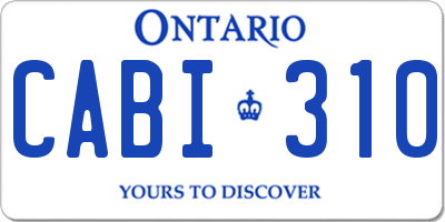 ON license plate CABI310