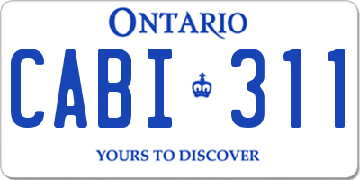 ON license plate CABI311