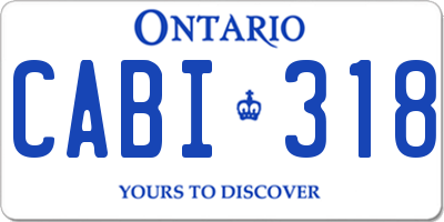 ON license plate CABI318