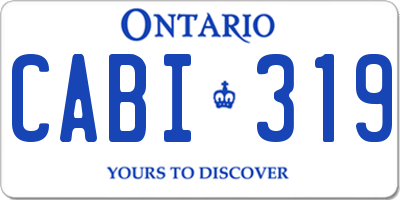 ON license plate CABI319