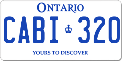 ON license plate CABI320