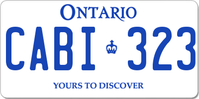 ON license plate CABI323