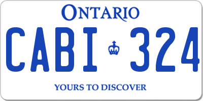 ON license plate CABI324