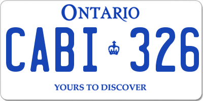 ON license plate CABI326