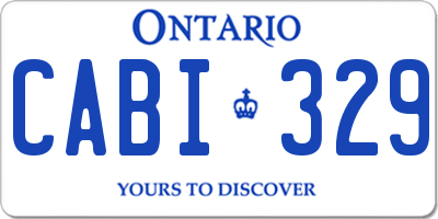 ON license plate CABI329