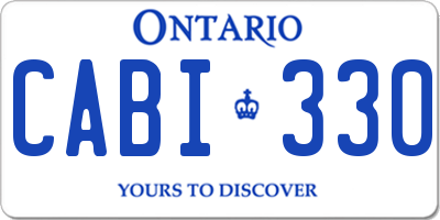 ON license plate CABI330