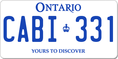 ON license plate CABI331