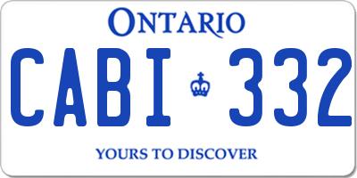 ON license plate CABI332