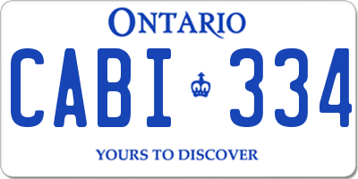 ON license plate CABI334