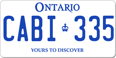 ON license plate CABI335