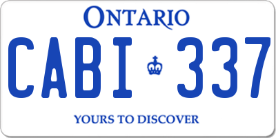 ON license plate CABI337