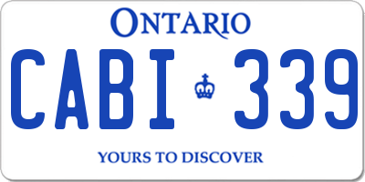 ON license plate CABI339