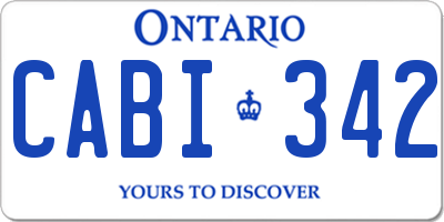 ON license plate CABI342