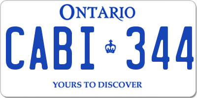 ON license plate CABI344