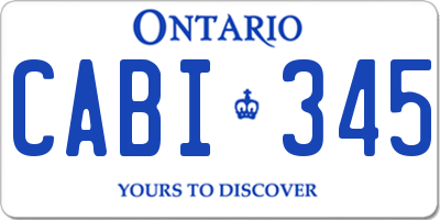 ON license plate CABI345