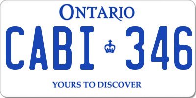 ON license plate CABI346