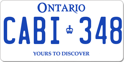 ON license plate CABI348