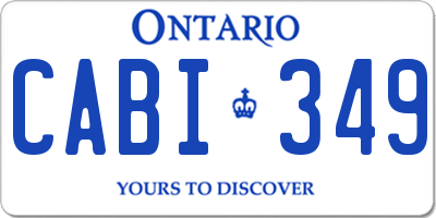 ON license plate CABI349