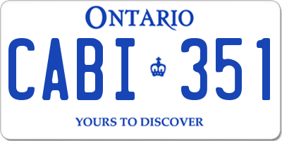 ON license plate CABI351