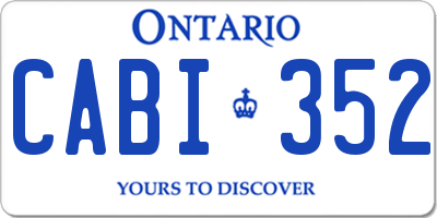 ON license plate CABI352