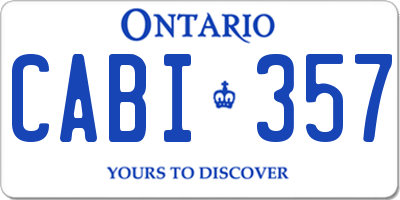 ON license plate CABI357