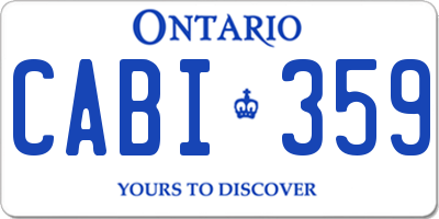 ON license plate CABI359