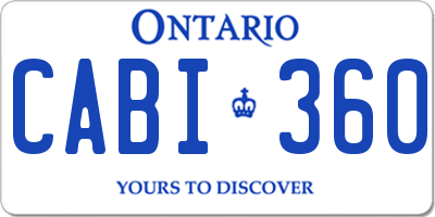 ON license plate CABI360