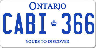 ON license plate CABI366