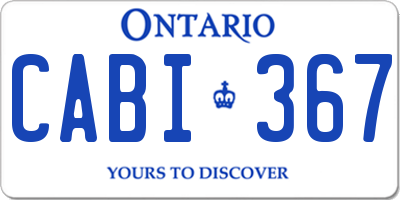 ON license plate CABI367