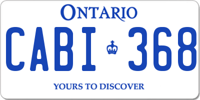 ON license plate CABI368