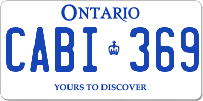 ON license plate CABI369