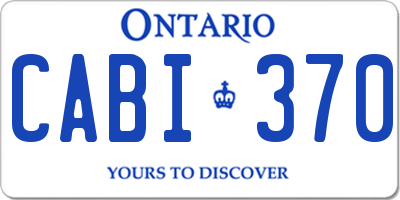 ON license plate CABI370