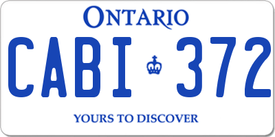 ON license plate CABI372