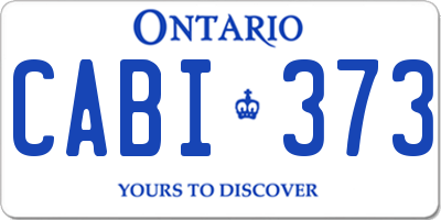 ON license plate CABI373