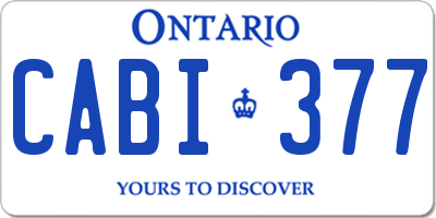 ON license plate CABI377