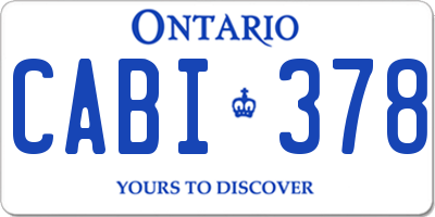 ON license plate CABI378