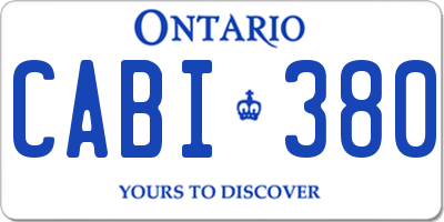 ON license plate CABI380