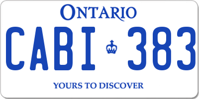 ON license plate CABI383