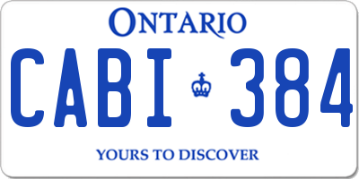 ON license plate CABI384