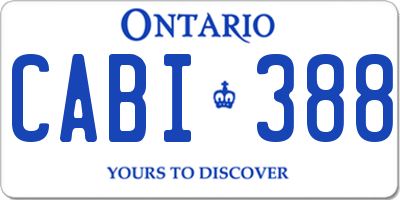 ON license plate CABI388